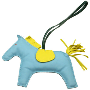 美品 エルメス ロデオチャームGM アニューミロ セレステ ライム マラカイト バッグチャーム キーホルダー 0191【中古】HERMES