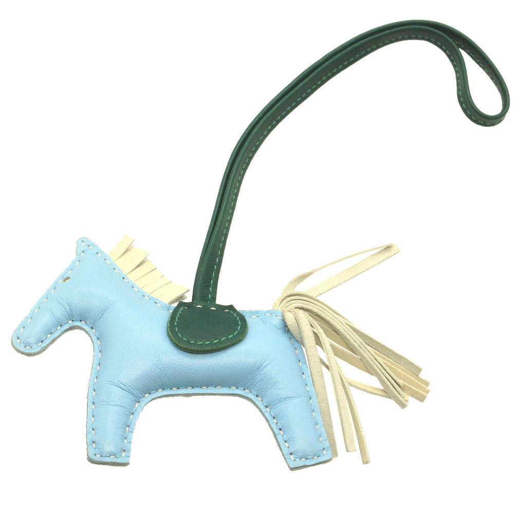 新品同様 エルメス ロデオチャームPM アニューミロ セレステ クレ マラカイト バッグチャーム キーホルダー 0193【中古】HERMES