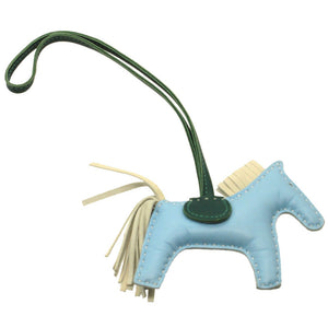 新品同様 エルメス ロデオチャームPM アニューミロ セレステ クレ マラカイト バッグチャーム キーホルダー 0193【中古】HERMES