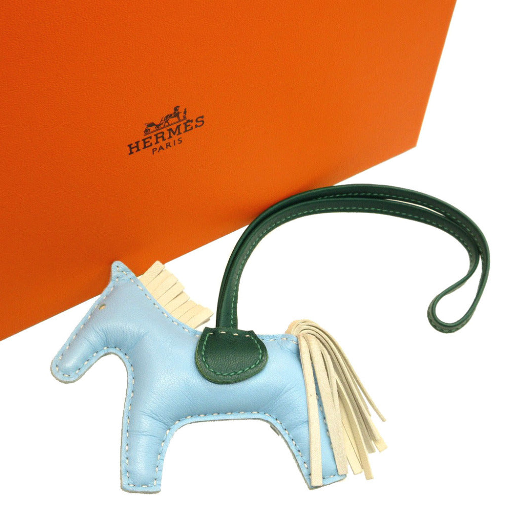 新品同様 エルメス ロデオチャームPM アニューミロ セレステ クレ マラカイト バッグチャーム キーホルダー 0193【中古】HERMES