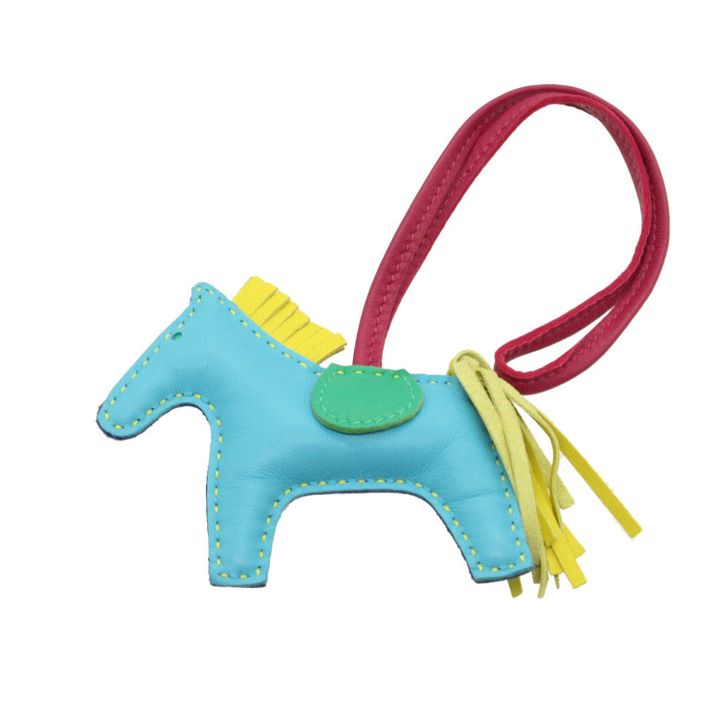 美品 エルメス ロデオチャームPM リバーシブル アニューミロ ブルーアズティック ブルーエレクトリック バッグチャーム キーホルダー 0194【中古】HERMES