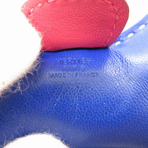 美品 エルメス ロデオチャームPM リバーシブル アニューミロ ブルーアズティック ブルーエレクトリック バッグチャーム キーホルダー 0194【中古】HERMES