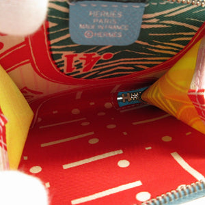 新品同様 エルメス アザップコンパクト D刻印(2019年製) シルクイン ヴォーエプソン セレステ コインケース 0198【中古】HERMES