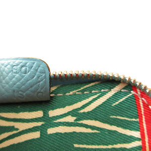 新品同様 エルメス アザップコンパクト D刻印(2019年製) シルクイン ヴォーエプソン セレステ コインケース 0198【中古】HERMES