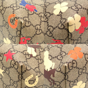 グッチ ホース チルドレンズ 410812 PVC ベージュ グリーン ハンドバッグ バッグ 0208 【中古】 GUCCI