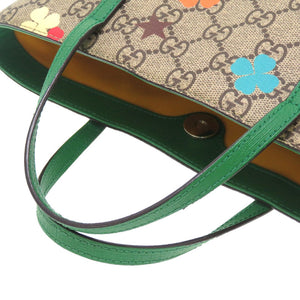 グッチ ホース チルドレンズ 410812 PVC ベージュ グリーン ハンドバッグ バッグ 0208 【中古】 GUCCI
