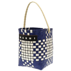 新品同様 マルニ マーケット ポッド バスケット ポリプロピレン ネイビー ホワイト ハンドバッグ バッグ 青 0218 【中古】 MARNI