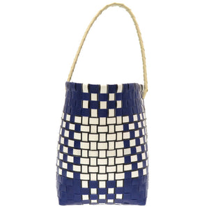 新品同様 マルニ マーケット ポッド バスケット ポリプロピレン ネイビー ホワイト ハンドバッグ バッグ 青 0218 【中古】 MARNI