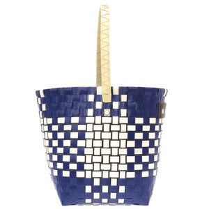 新品同様 マルニ マーケット ポッド バスケット ポリプロピレン ネイビー ホワイト ハンドバッグ バッグ 青 0218 【中古】 MARNI