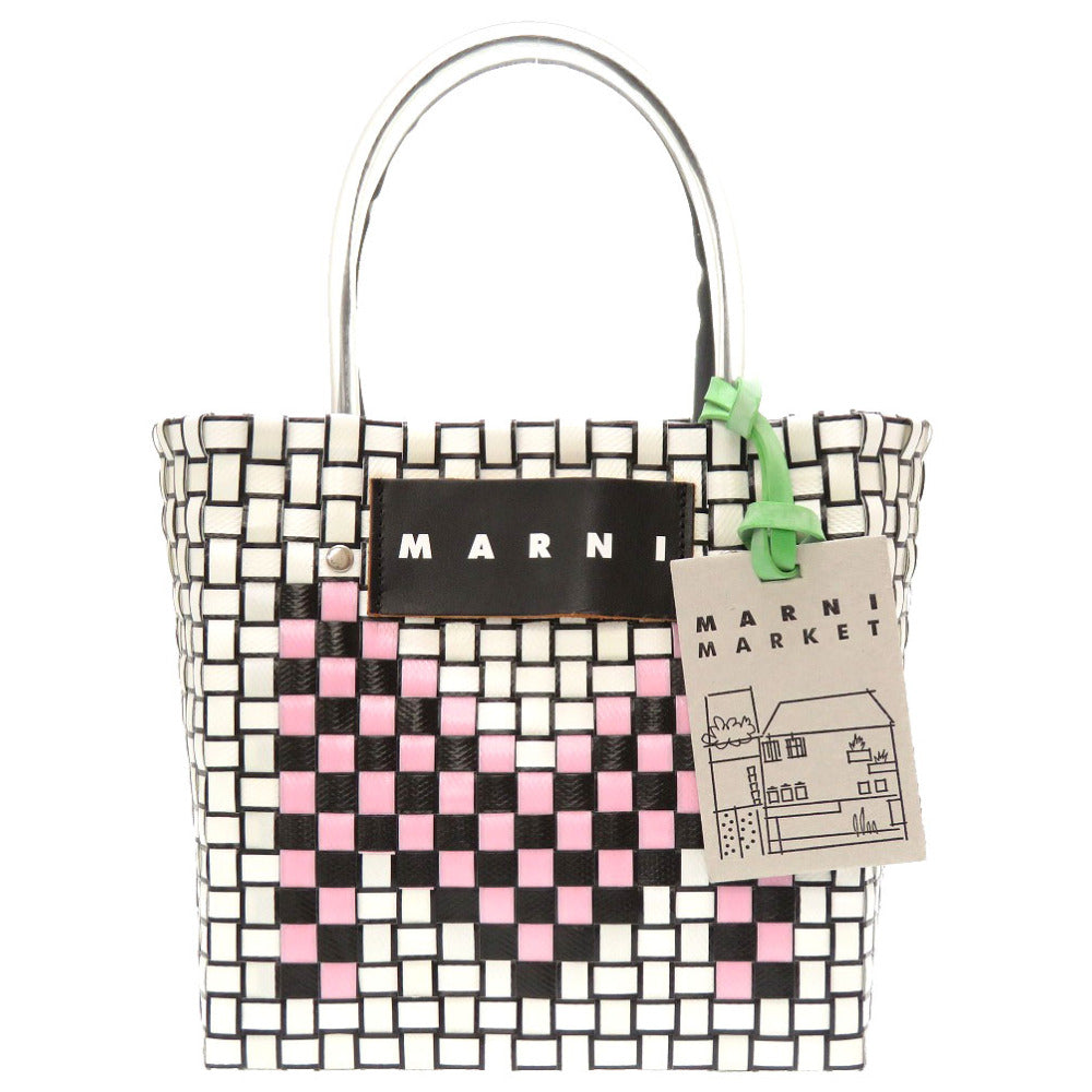 新品同様 マルニ フラワーカフェ ピクニックバッグ ポリプロピレン ホワイト ハンドバッグ バッグ 白 0219 【中古】 MARNI