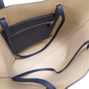 新品同様 ジェイアンドエムデヴィッドソン BOW TOTE レザー ネイビー トートバッグ バッグ 紺 0220 【中古】 J&M Davidson