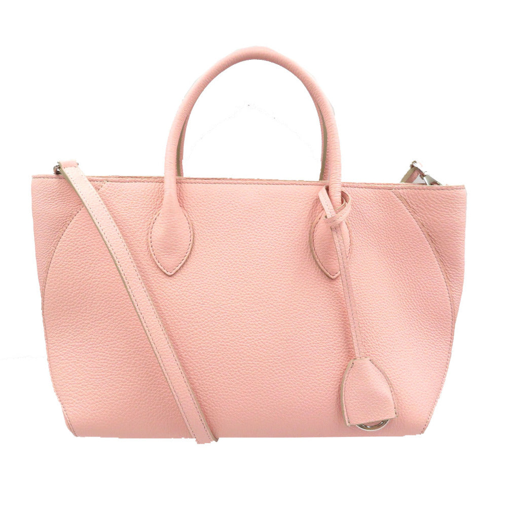 未使用 ボナベンチュラ ミアトート PM 2WAY レザー シルバー金具 サクラピンク ハンドバッグ ショルダーバッグ 0221【中古】BONAVENTURA