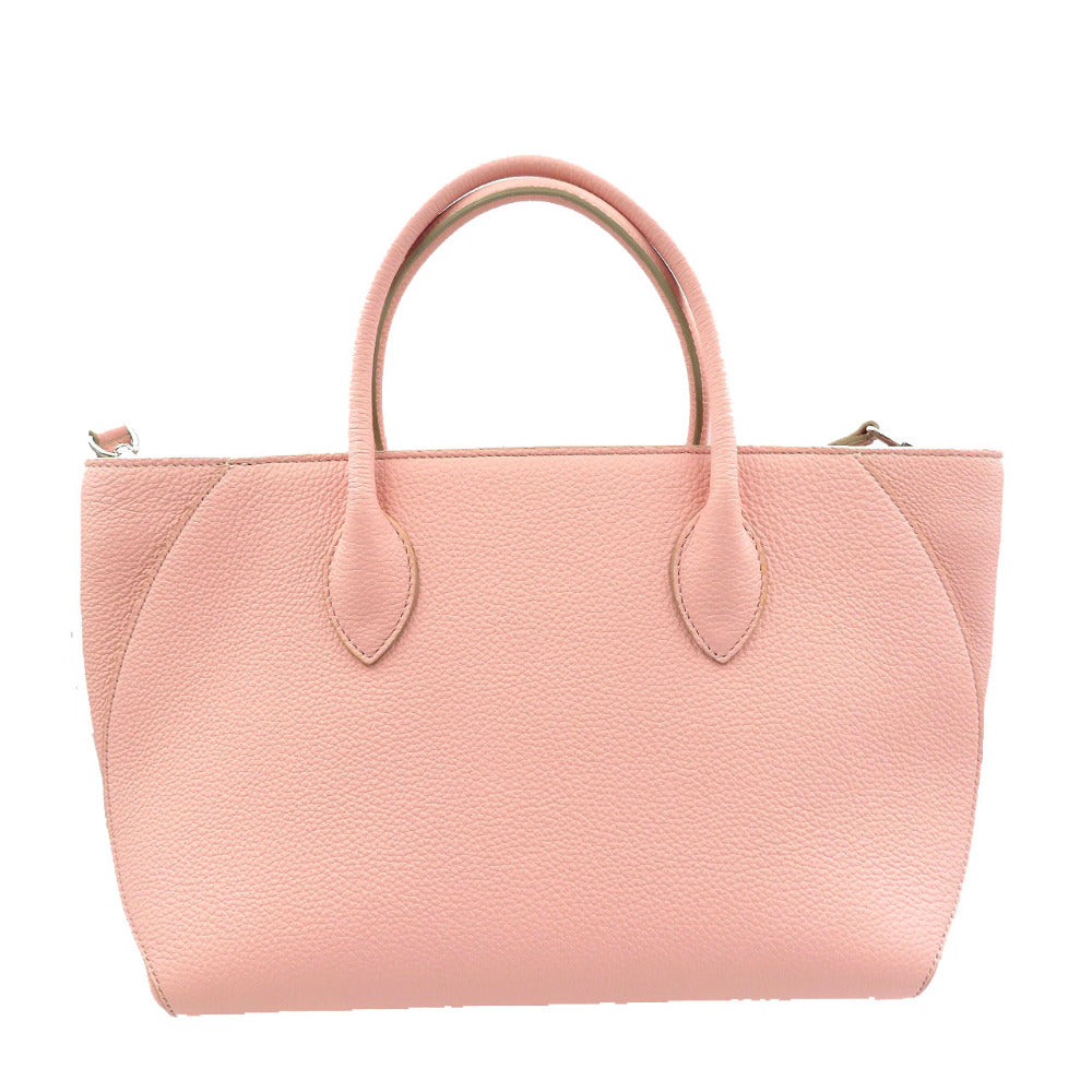 未使用 ボナベンチュラ ミアトート PM 2WAY レザー シルバー金具 サクラピンク ハンドバッグ ショルダーバッグ 0221【中古】BONAVENTURA