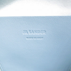 美品 ジルサンダー ドローストリング レザー ライトブルー 巾着 ショルダーバッグ 0226【中古】JIL SANDER