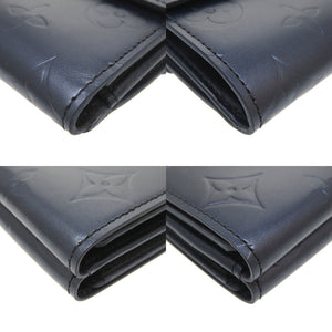 新品同様 ルイ ヴィトン モノグラムマット ポルトモネ ビエ カルトクレディ Wホック ネイビー M65115 二つ折り財布 財布 紺 LV 0228 【中古】 LOUIS VUITTON