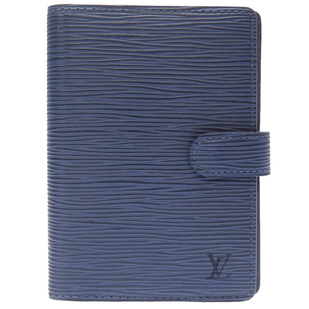 新品同様 ルイ ヴィトン エピ アジェンダPM ミルティーユ R2005G 手帳カバー ブルー 青 LV 0230 【中古】 LOUIS VUITTON メンズ