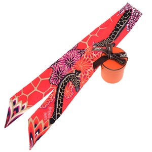 新品同様 エルメス ツイリー THE THREE GRACES 三美神 キリン シルク オレンジ スカーフ 0235 【中古】 HERMES