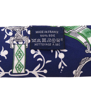 新品同様 エルメス ツイリー ETRIERS REMIX 鐙 リミックス 2021年春夏 シルク インディゴ ローズヴィフ スカーフ 紺 0237 【中古】 HERMES