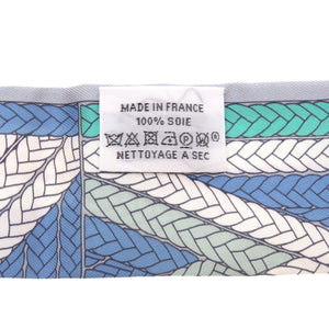 新品同様 エルメス ツイリー トレスH TRESSES H シルク ブルージーン グリスパール スカーフ 0240 【中古】 HERMES