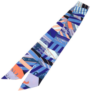 新品同様 エルメス ツイリー Astrologie Nouvelle 新たなる占星術 シルク ウルトラバイオレット ブルー スカーフ 紫 0243 【中古】 HERMES