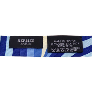 新品同様 エルメス ツイリードール アップサイクリング ブリッド ドゥ ガラ シャドー TWILLY DOLL UPCYCLING Brides de Gala Shadow シルク ブルー スカーフ 青 0248 【中古】 HERMES