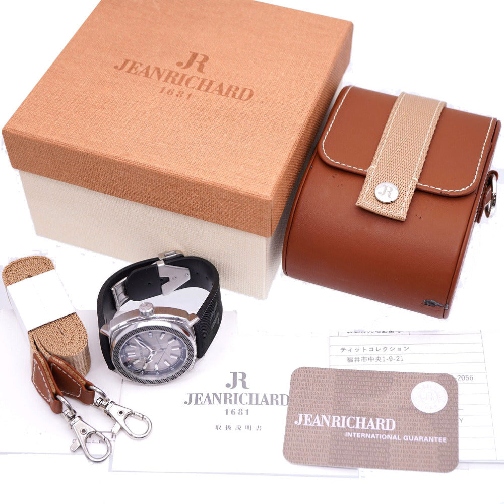 ジャンリシャール テラスコープ ニック・ワレンダ 60500 自動巻き 腕時計 SS/ラバー シルバー文字盤 0249【中古】JEANRICHARD メンズ オートマ