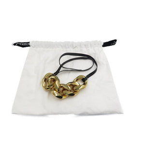 新品同様 ジェイアンドダブリューアンダーソン レザー プラスチック ゴールド ブラック チェーン ネックレス 0256【中古】JW ANDERSON