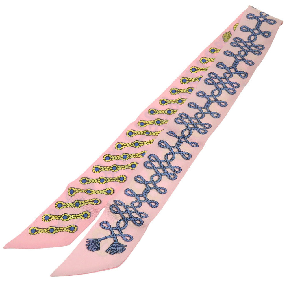 エルメス ツイリー GALONS ET BRANDEBOURGS 飾緒とブランデンブルク飾り シルク ピンク スカーフ 0267 【中古】 HERMES