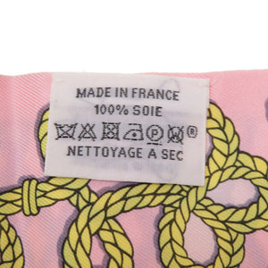 エルメス ツイリー GALONS ET BRANDEBOURGS 飾緒とブランデンブルク飾り シルク ピンク スカーフ 0267 【中古】 HERMES