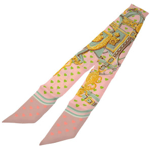 エルメス ハートツイリー BRIDES de GALA LOVE ブリッド ドゥ ガラ ラヴ スカーフ シルク ピンク スカーフ ツイリー 0268 【中古】 HERMES