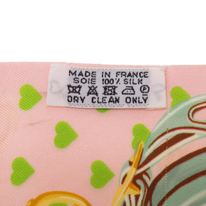 エルメス ハートツイリー BRIDES de GALA LOVE ブリッド ドゥ ガラ ラヴ スカーフ シルク ピンク スカーフ ツイリー 0268 【中古】 HERMES