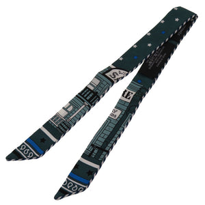 新品同様 エルメス ツイリードールキャンディ paris station パリステーション シルク ヴェールシプレ ブルーアズール スカーフ リボン 0269 【中古】 HERMES