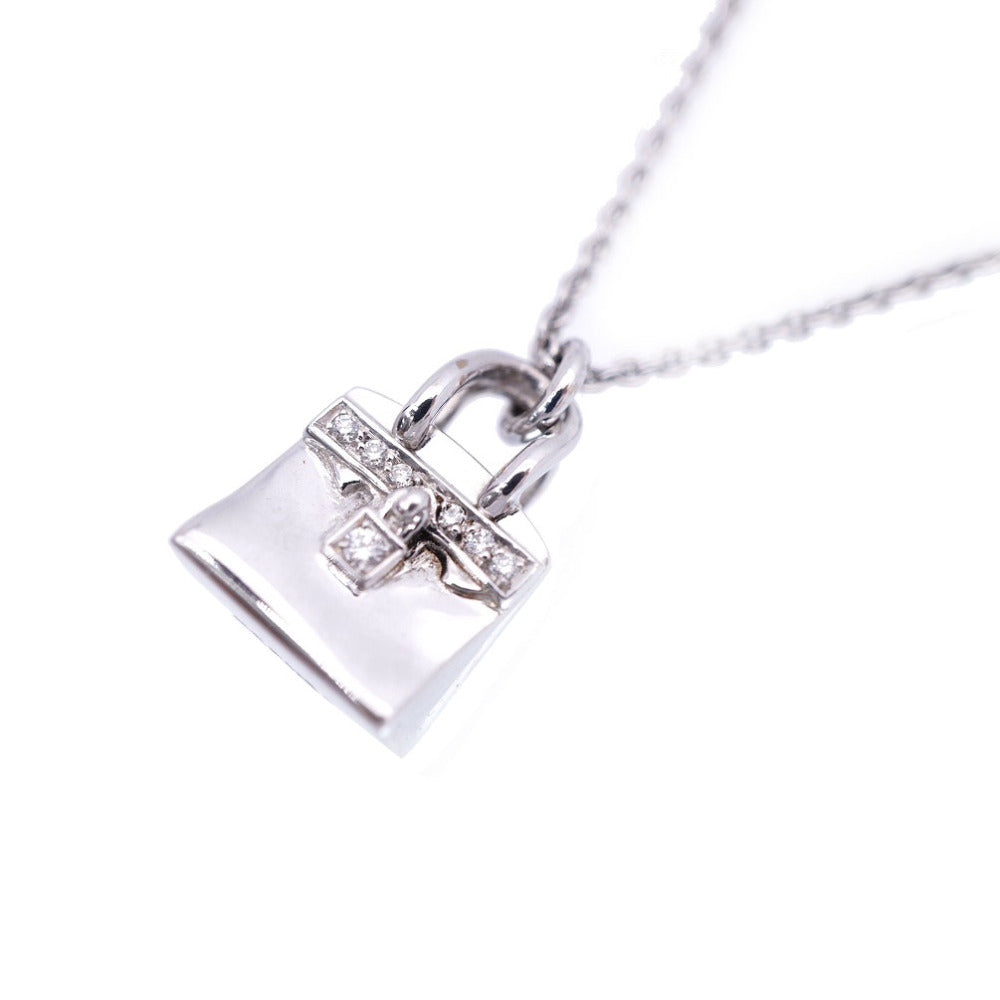 美品 エルメス アミュレット バーキン K18WG/ダイヤモンド ネックレス ホワイトゴールド ジュエリー アクセサリー 0272【中古】HERMES