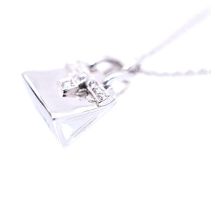 美品 エルメス アミュレット バーキン K18WG/ダイヤモンド ネックレス ホワイトゴールド ジュエリー アクセサリー 0272【中古】HERMES