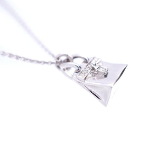 美品 エルメス アミュレット バーキン K18WG/ダイヤモンド ネックレス ホワイトゴールド ジュエリー アクセサリー 0272【中古】HERMES