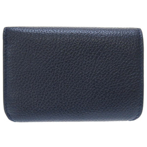 新品同様 バレンシアガ レザー ネイビー 593813 三つ折り財布 財布 紺 0281 【中古】 BALENCIAGA