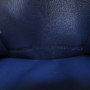 新品同様 バレンシアガ レザー ネイビー 593813 三つ折り財布 財布 紺 0281 【中古】 BALENCIAGA
