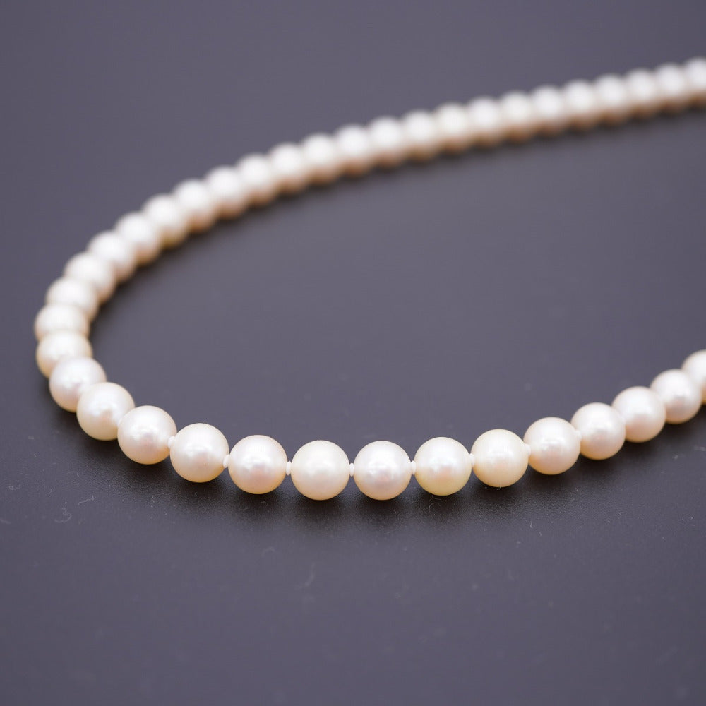 美品 本真珠 パール 7ｍｍ ネックレス アクセサリー 0002【中古】レディース