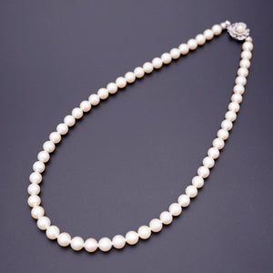 美品 本真珠 パール 7ｍｍ ネックレス アクセサリー 0002【中古】レディース