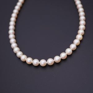 美品 本真珠 パール 7ｍｍ ネックレス アクセサリー 0002【中古】レディース