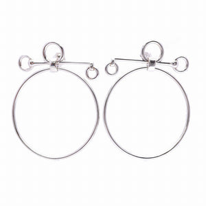 新品同様 エルメス ループ ミディアム シルバー 925 ピアス アクセサリー 0003【中古】HERMES