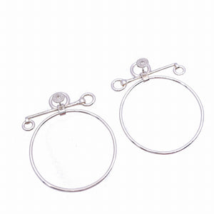 新品同様 エルメス ループ ミディアム シルバー 925 ピアス アクセサリー 0003【中古】HERMES