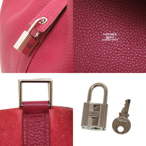 美品 エルメス ピコタンロックGM トリヨンクレマンス ルビー シルバー金具 □N刻印 ハンドバッグ バッグ 赤 0009 【中古】 HERMES