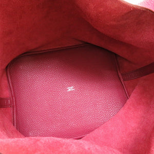 美品 エルメス ピコタンロックGM トリヨンクレマンス ルビー シルバー金具 □N刻印 ハンドバッグ バッグ 赤 0009 【中古】 HERMES