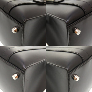 美品 エルメス ドラッグ2 37 ボックスカーフ ブラック シルバー金具 □D刻印 ハンドバッグ バッグ 0011 【中古】 HERMES ドラッグ37