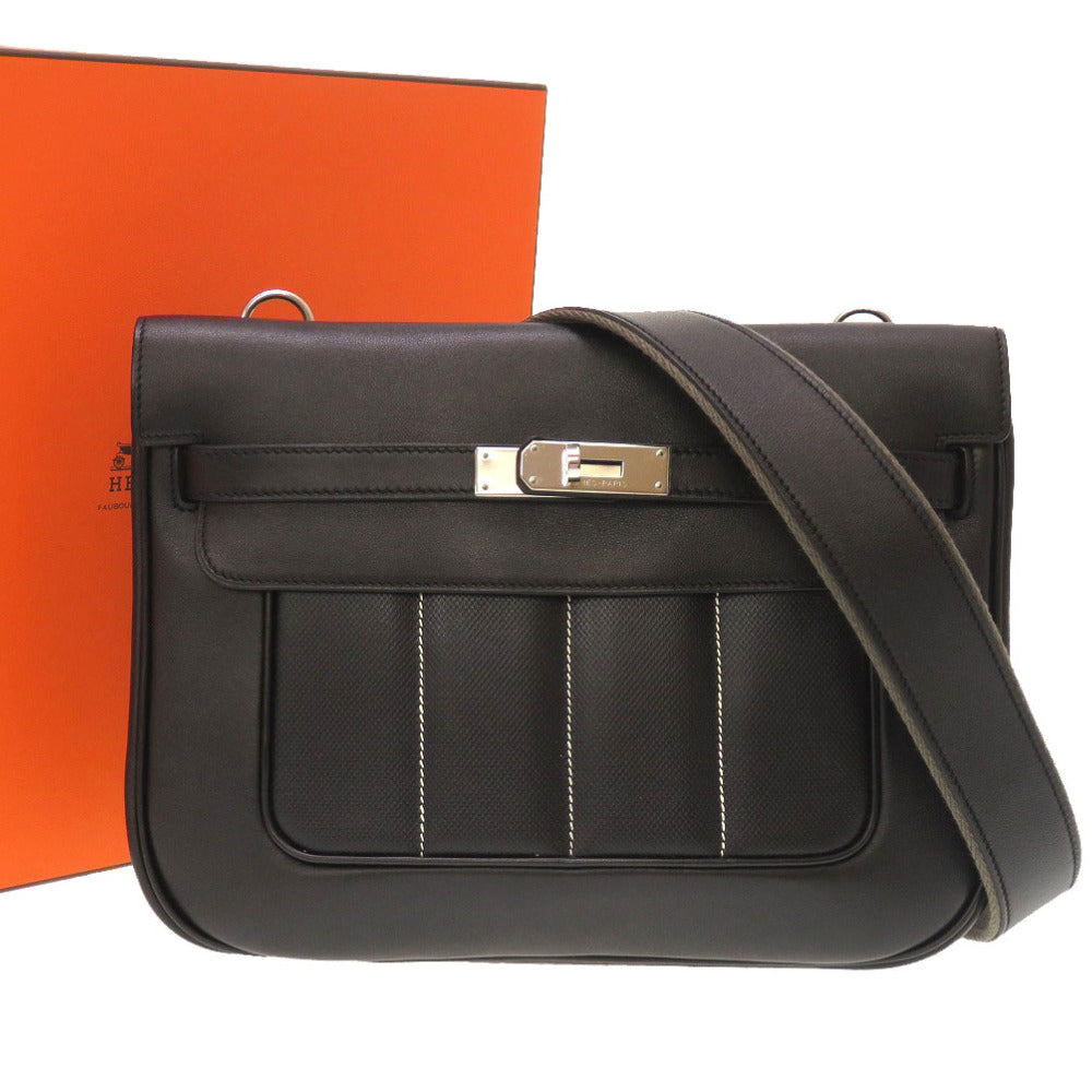 新品同様 エルメス ベルリンヌ28 ヴォースイフト ブラック シルバー金具 □Q刻印 ショルダーバッグ バッグ 黒 0017 【中古】 HERMES