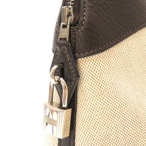 美品 エルメス ボリード31 ハンドバッグ トワルアッシュ カフェ シルバー金具 □H刻印 ハンドバッグ バッグ 茶 0020 【中古】 HERMES