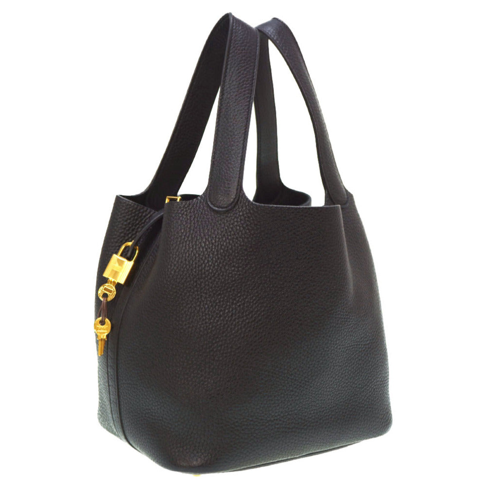 美品 エルメス
 ピコタンロックMM ハンドバッグ
 トリヨンクレマンス ブラック C刻印 0024
【中古】HERMES レディース