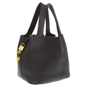 美品 エルメス
 ピコタンロックMM ハンドバッグ
 トリヨンクレマンス ブラック C刻印 0024
【中古】HERMES レディース