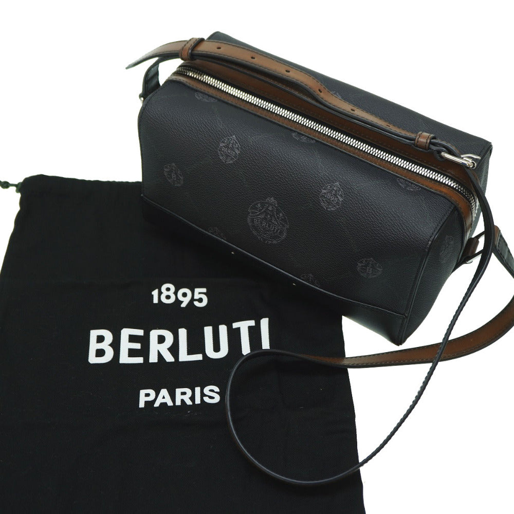 美品 ベルルッティ アバンチュール ガリバー ショルダーバッグ レザー/PVC ブラック パティーヌ 0025【中古】BERLUTI